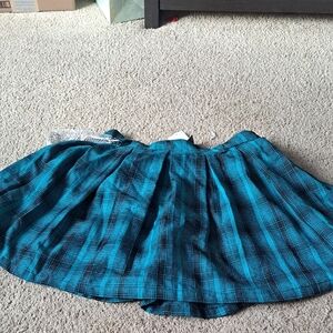 Hot Topic Teal Plaid Skater Skirt